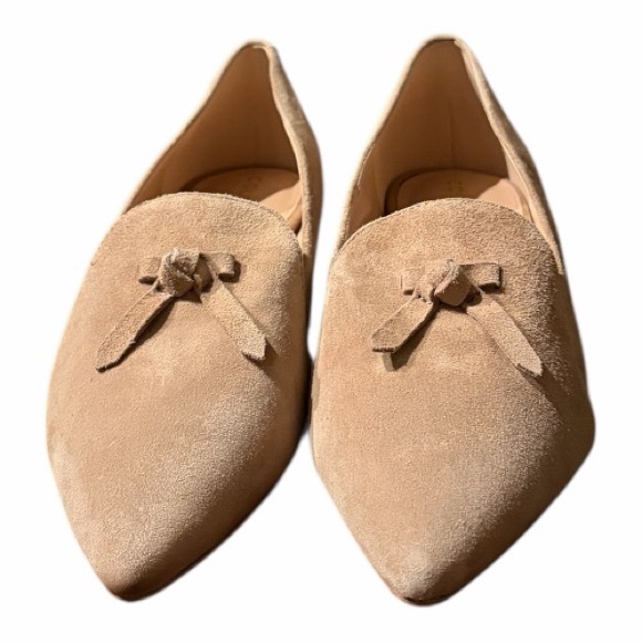 Cole Haan Viola Skimmer Elegant Tan Suede Women's Loafers with Cut Out Details. - Picture 4 of 8